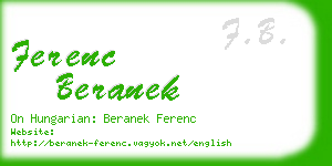 ferenc beranek business card